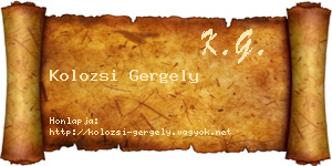 Kolozsi Gergely névjegykártya